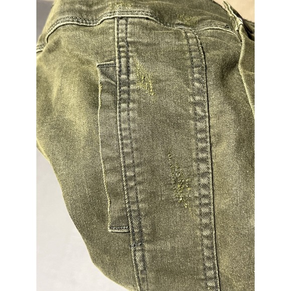 Articles of Society Women's Olive Green Distressed Trucker Jean Jacket Size S - Picture 8 of 8
